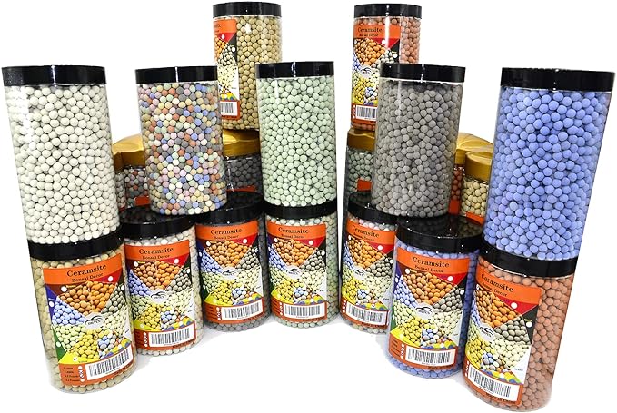 4.4lb Hydroponics Clay Pebbles Ceramsite Balls Orchid Hydroponic Grow Clay Pebbles Drainage Water Purification Vase Balls Leca for Plants (Multicolor)