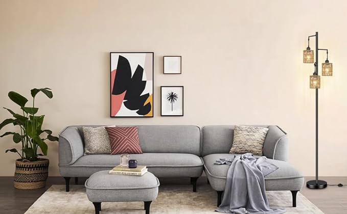 3 Pack Rattan Lamp Shade Small Boho Shades Replacement - Pendant Sconce Shade Ceiling Fan Light Covers Cylinder Woven Lampshade for Pendant Light Floor Lamps Chandelier Wall Sconces Light Fixture