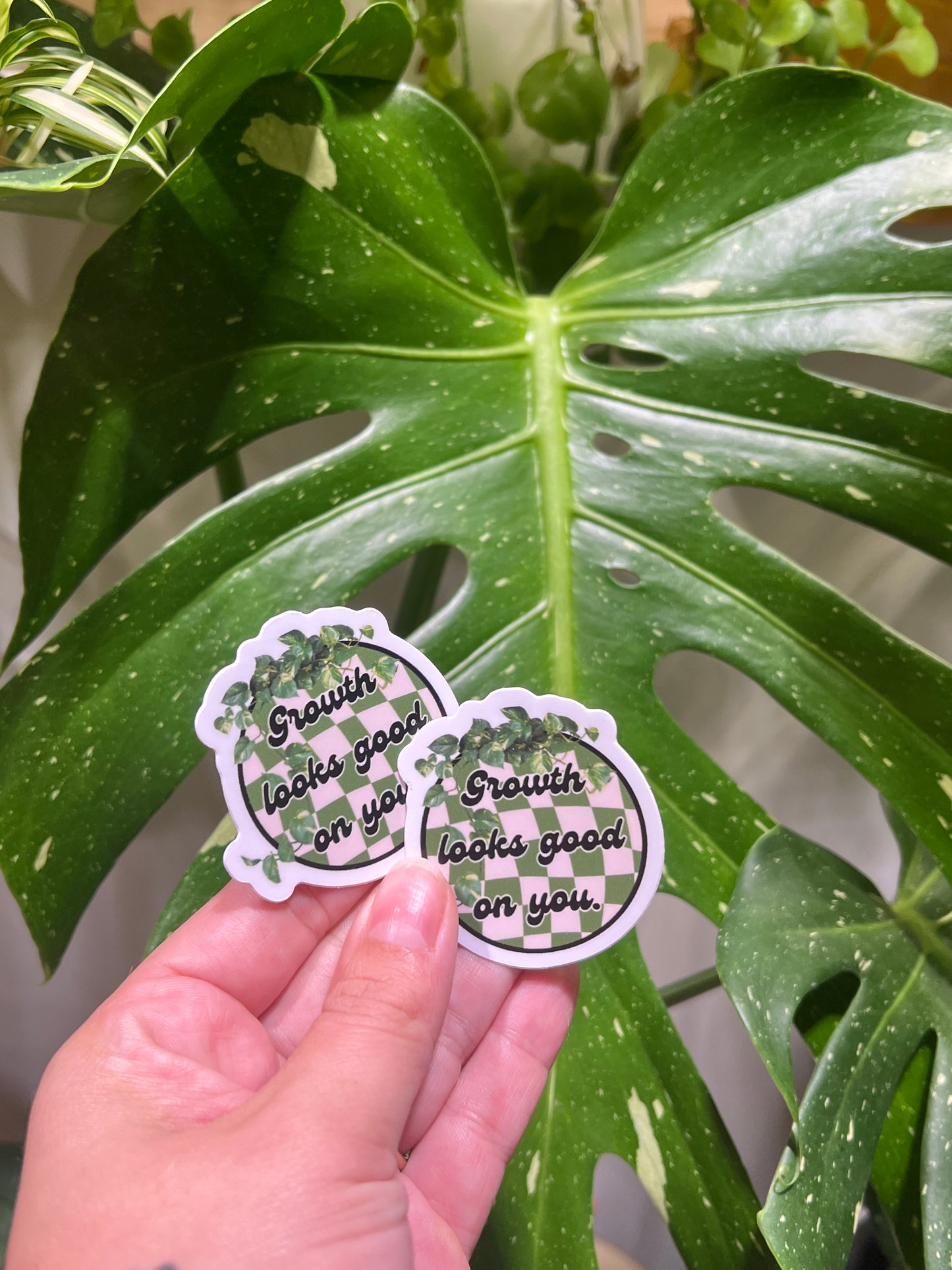 Growth Looks Good On You | Checkerboard Original WBW Plant Sticker