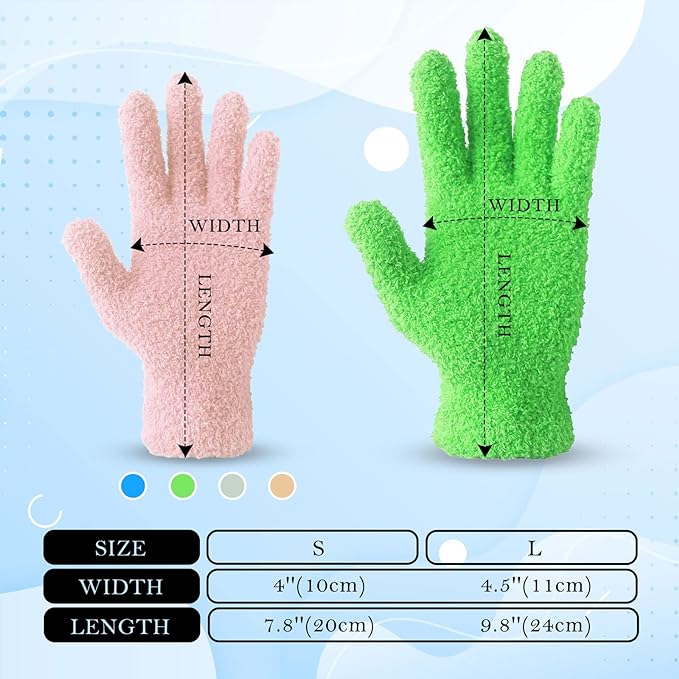 Evridwear Microfiber Gloves for Plant Dusting,Reusable Leaf Cleaning Glove for Houseplants,Blinds,Furniture and Small Objects