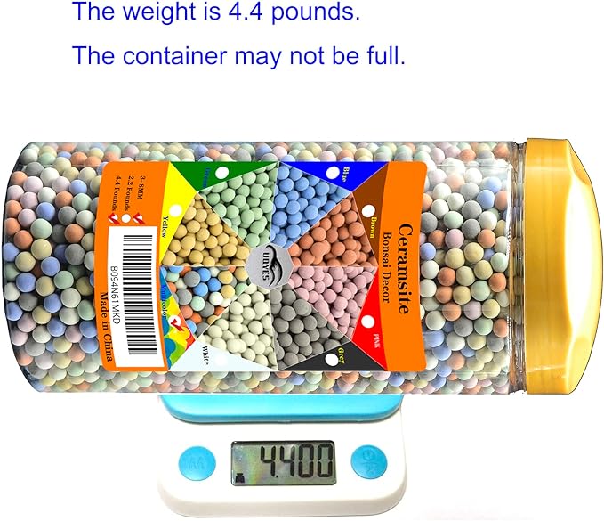 4.4lb Hydroponics Clay Pebbles Ceramsite Balls Orchid Hydroponic Grow Clay Pebbles Drainage Water Purification Vase Balls Leca for Plants (Multicolor)