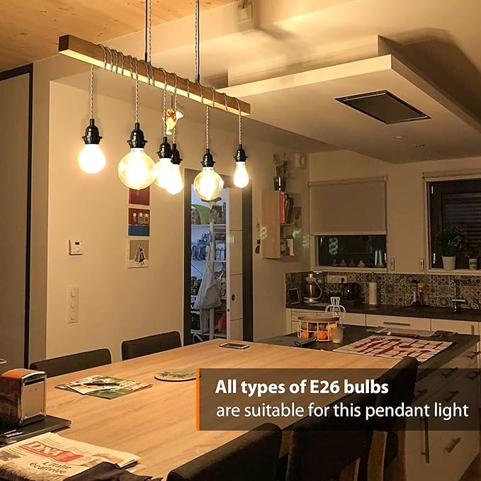 Plug in Hanging Light Fixture, 20FT 3 Bulbs Pendant Lamp Lights Cord with Switch Cord E26 Bulbs Socket, Industrial DIY Twisted Hemp Rope Overhead Lamps for Farmhouse Bedroom Home Lighting Decors