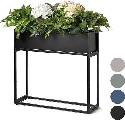 Cocoyard Elevated Outdoor Planter Box - 28 Inch Durable Raised Garden Bed for Herbs, Flowers & Vegetables - Stylish Planter Boxes for Patio Decor & Backyard Gardening - Narrow Plant Stand