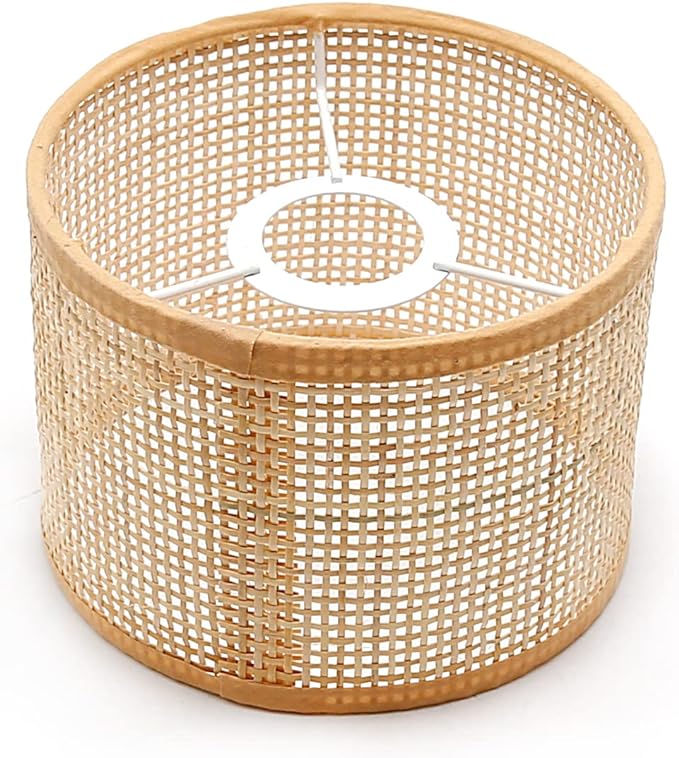 Lamp Shade Hanging Pendant Light Cover, Delicate Rattan Woven Light Cover Woven Lampshade, Lampshade for Floor Light and Table Lamp, Home Decor 16x16x12cm