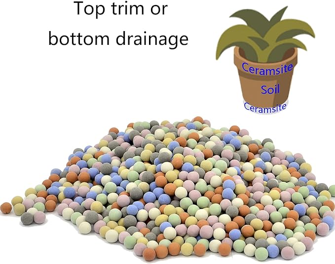 4.4lb Hydroponics Clay Pebbles Ceramsite Balls Orchid Hydroponic Grow Clay Pebbles Drainage Water Purification Vase Balls Leca for Plants (Multicolor)