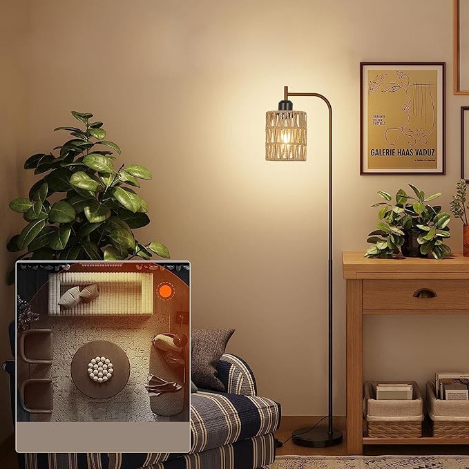 3 Pack Rattan Lamp Shade Small Boho Shades Replacement - Pendant Sconce Shade Ceiling Fan Light Covers Cylinder Woven Lampshade for Pendant Light Floor Lamps Chandelier Wall Sconces Light Fixture