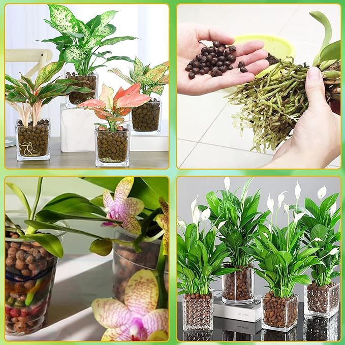 Halatool 18 LB Organic Clay Pebbles 4mm-16mm Leca for Plants 100% Natural Hydroton Clay Pebbles for Hydroponic Growing Gardening Orchids Drainage Decoration Aquaponics