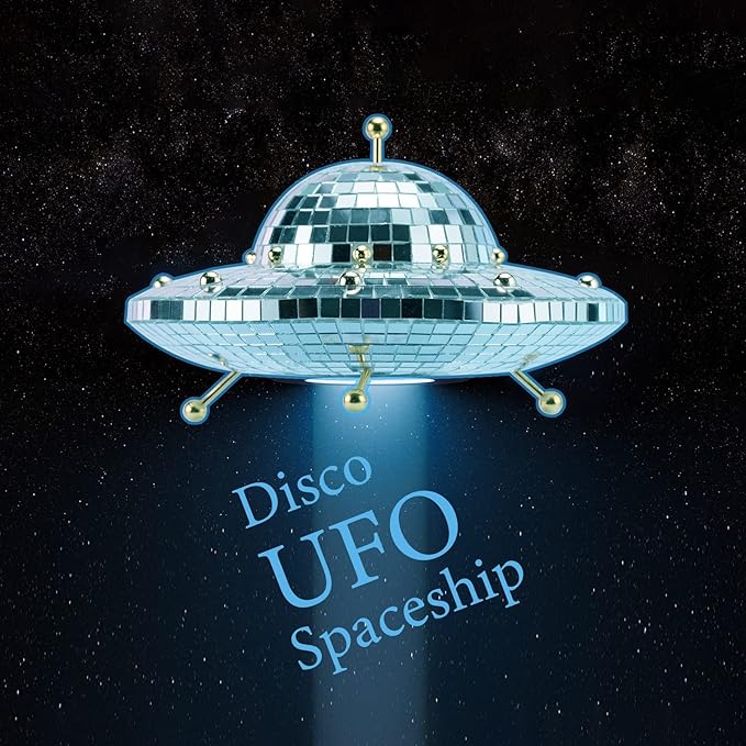 UFO-Shaped Disco Ball Home Décor - Mirror Decorations for Table, Desk, Home, Party, Bar, Disco Spaceship UFO Decor Retro-Reflective Silver Disco Ball Lights (8 X 6 inch)